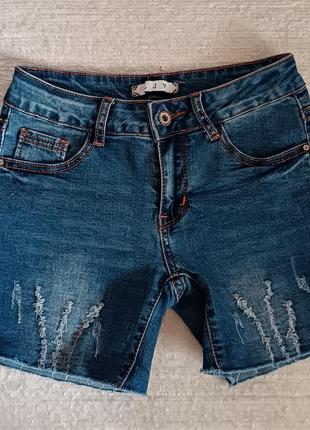 В идеальном состоянии, как новые стрейчевые джинсовые шортики р.26.3 фото