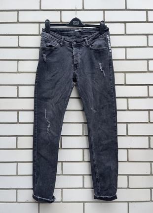 Чорні джинси скінні з потертостями ,люкс бренд, dsquared оригінал