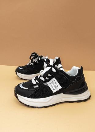 Стильні кросівки для дівчинки чорні 32 34 маломірки детские кроссовки для девочки деми jong golf