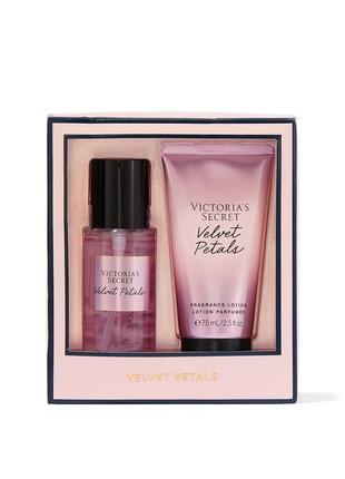 Подарочный набор victorias secret mist & lotion mini duo gift velvet petals. оригинал