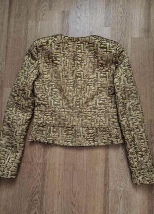 Винтажный золотистый жакет пиджак блейзер в ретро стиле косуха от mango6 фото