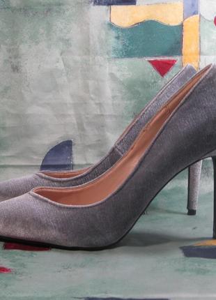 Пудровые серые серебристые туфлы лодочки на каблуке dorothy perkins размер 6 39 каблук 9 см3 фото