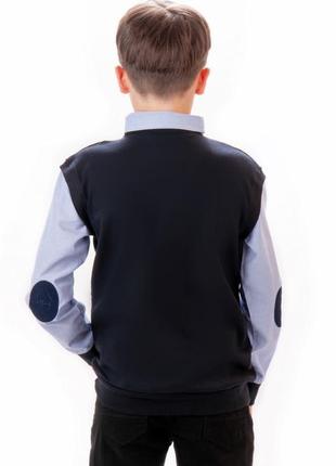 Джемпер для мальчика школьный (рубашка+жилетка)5 фото