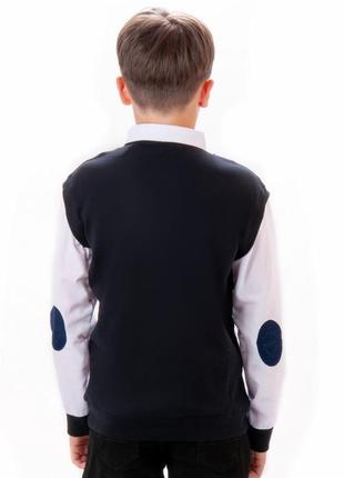 Джемпер школьный для мальчиков (жилетка + рубашка)2 фото