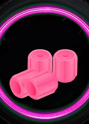 Ковпачки, що світяться, для коліс авто та велосипеда люмінесцентні рожевий