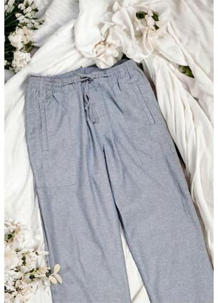 Базовые голубые летние брюки cotton traders хлопок3 фото