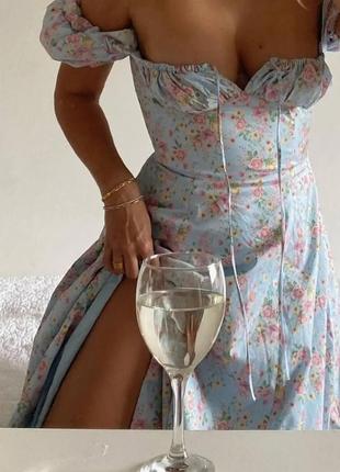 💙 романтична сукня на літо з пишними рукавами1 фото