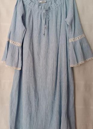 Replay сукня сорочка блакитна етно бохо 100% бавовна4 фото