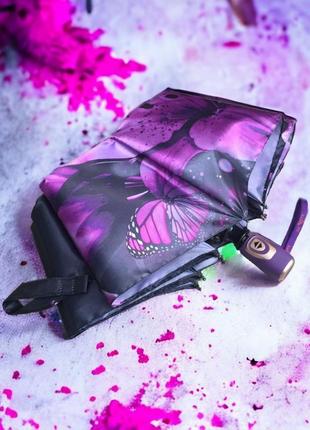 "лилии в тени: черный зонт с фиолетовыми лилиями и сатиновой тканью"7 фото