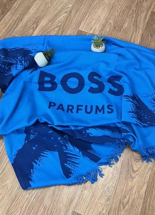 Оригінал рушник для пляжу hugo boss beach towel blue palm trees parfums оригинал полотенце для пляжа