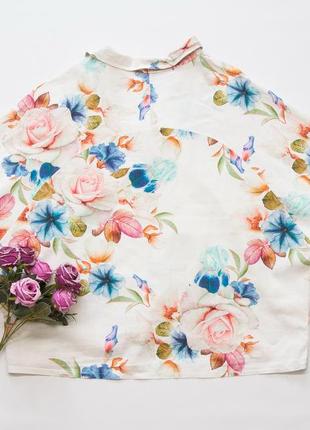 Рубашка льняная, блуза бохо, carina ricci, лен.4 фото