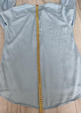 Блуза нежная голуба с интересным пошивом из качественного материала9 фото