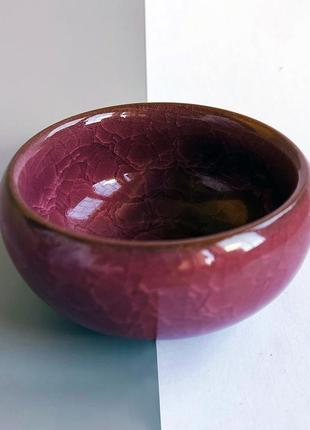 Пиала для чая "колотый лёд" фуксия2 фото