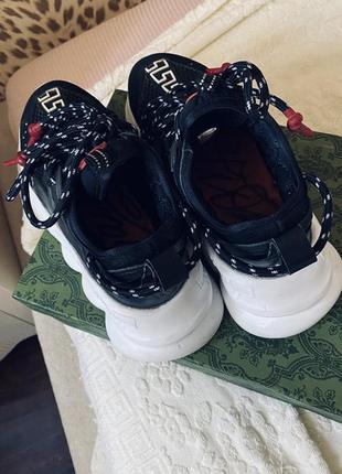 Кроссовки versace chain reaction black white5 фото