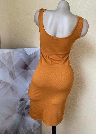 Стильное миди платье в рубчик от hm m/l4 фото