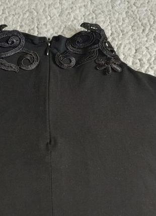 Шикарный топ блуза кофта водолазка с кружевом черный гольф боди вечерний4 фото