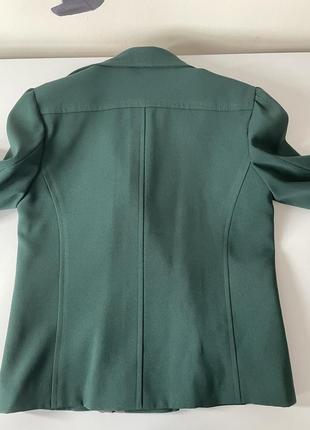 Зеленый пиджак косуха школьная форма на девочку 9-12 лет8 фото