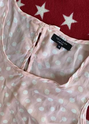Розовая блузка блуза в горох2 фото