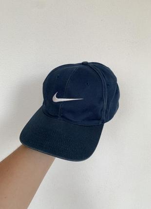 Vintage nike cap винтаж синяя мужская кепка бейсболка найк с логотипом по центру свуш оригинал