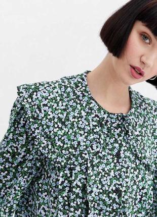 Сорочка з великим комірцем блуза з коміром zara ganni new look блуза с круглым воротником питер-пен блуза в цветочный принт блуза с вискозы1 фото