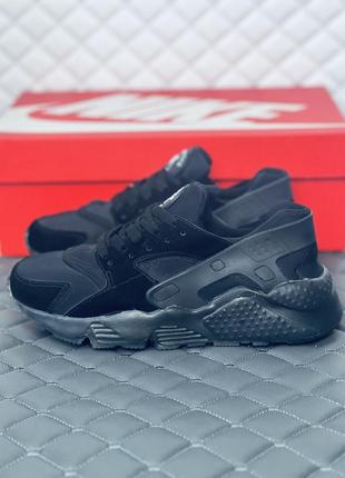 Nike huarache all black кроссовки мужские женские унисекс найк хуарачи чёрные3 фото