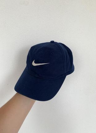 Vintage nike cap вінтаж синя чоловіча кепка бейсболка найк з логотипом по центру свуш оригінал
