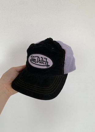 Vintage von dutch y2k corduroy cap вінтаж кепка бейсболка вон дач рідкісна вельветова оригінал