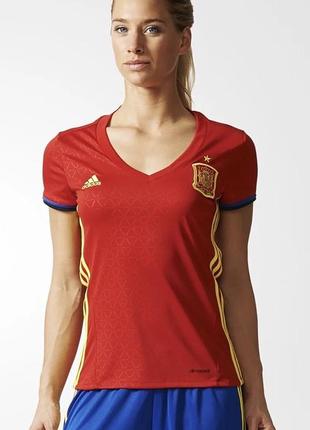 Жіноча футболка майка адідас збірної випари джерсі спортивна adidas women's football shirt spain jersey ігрова тренувальна