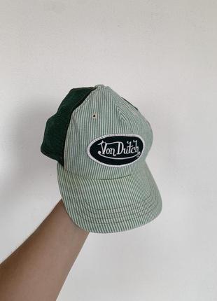 Vintage von dutch y2k made in usa cap вінтаж кепка бейсболка зелена вон дач зроблена в сша оригінал