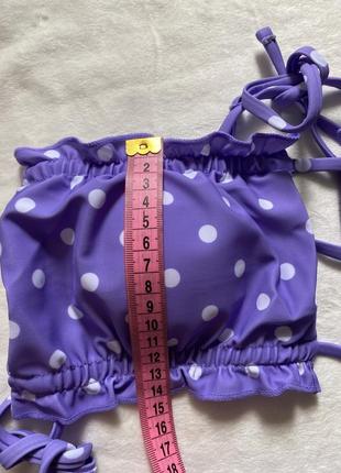 Новый купальник плиссированный в горошек лиловый фиолетовый3 фото