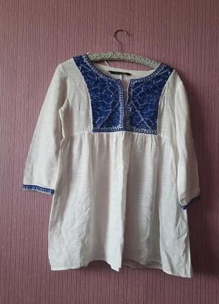 Отличная блуза рубашка вышиванка этно бохо от zara