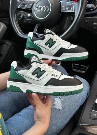 Женские кроссовки new balance 550 white black green