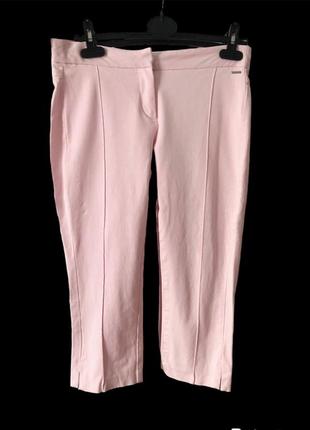 Розовые джинсовые бриджи стретч2 фото