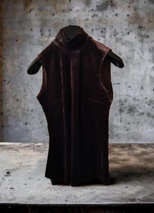 Burda велюровий топ велюровий гольф без рукавів майка американка велюр бадлон водолазка безрукавка