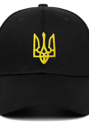Кепка бейсболка тризуб желтый one size  черная