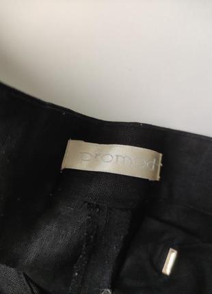 Черные классические льняные брюки, брюки со стрелками и карманами promod6 фото
