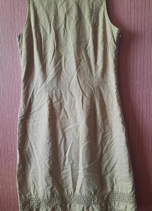 Нежное бохо льняное платье сарафан лен/коттон с кружевом от lindex1 фото