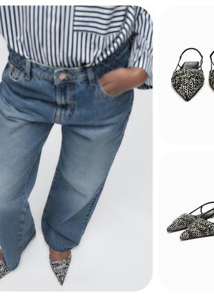Открытые туфли на низком ходу zara