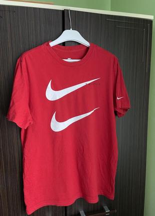 ‼️футболка nike swoosh big logo красный размер m