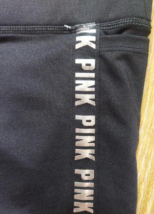 Чорні легінси на флісовій підкладці victoria's secret pink7 фото