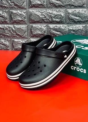 Crocs черные шлепанцы сабо мужские, женские, подростковые 36-465 фото