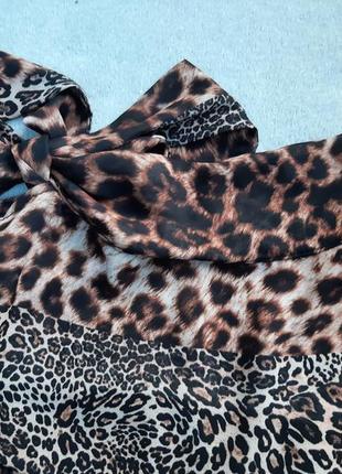 Красивое элегантное итальянское платье плиссе terra di siena леопардовый принт размер s/m6 фото