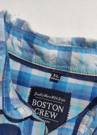 Мужская рубашка тенниска в клетку l (я200м)2 фото