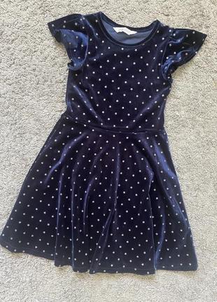 Велюровое платье h&amp;m 6-8 лет