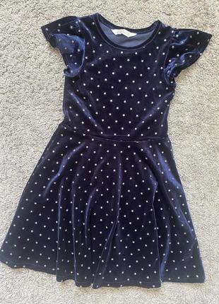 Велюровое платье h&amp;m 6-8 лет2 фото