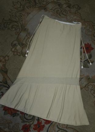 Летняя,длинная,трикотажная-стрейч,оливковая юбка на резинке,бохо,большого размера6 фото