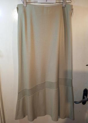 Летняя,длинная,трикотажная-стрейч,оливковая юбка на резинке,бохо,большого размера2 фото