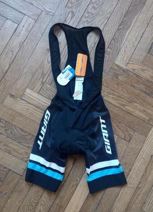 Мужские велорейтузы, велотрусы с лямками giant race day bib shorts1 фото