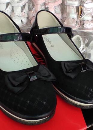 Школьные черные туфли на платформе для девочки