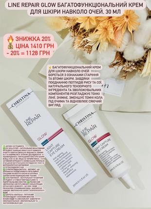 Крем для очей line repair glow тм christina